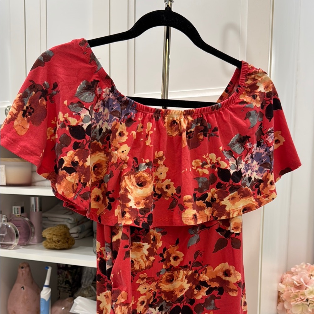 Hello MIZ Red Asymmetrical Dress